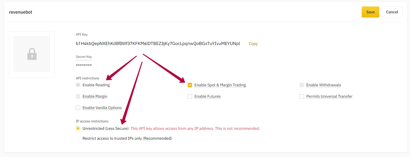 binance api sell